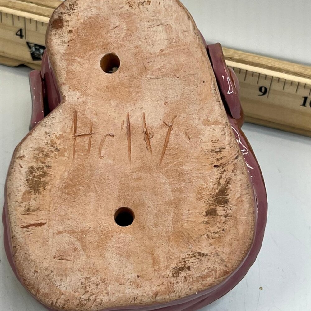 Vintage Holland Dutch Clog Shoe Ceramic Planter Pink Floral Wooden Shoe Pot - Picture 3 of 4